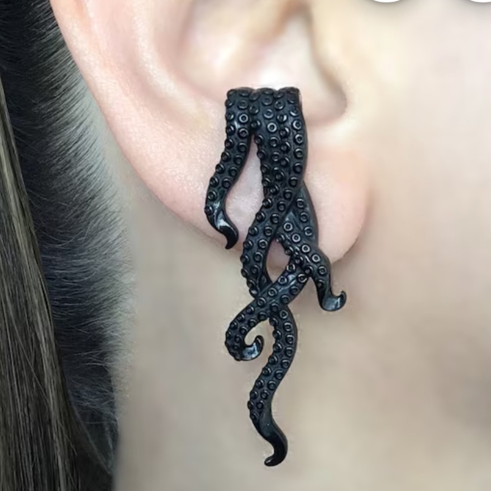 Octopus tentacle earrings